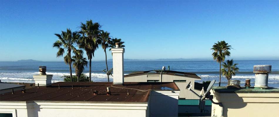 Commercial roof in Ventura installed by Roque's Roofing.