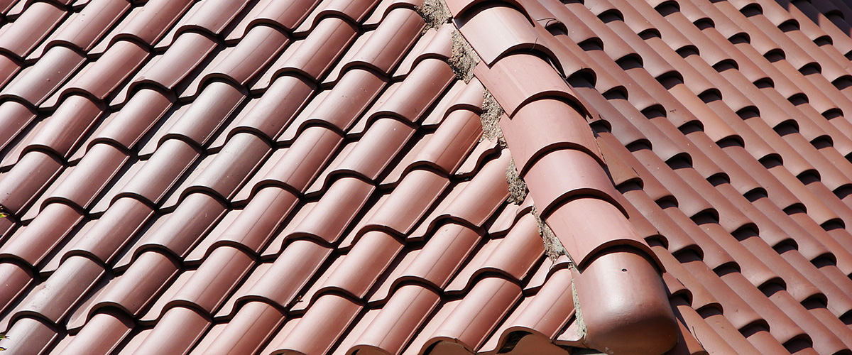 Close up of tile roof installed by tile roofing companies near Simi Valley, CA.